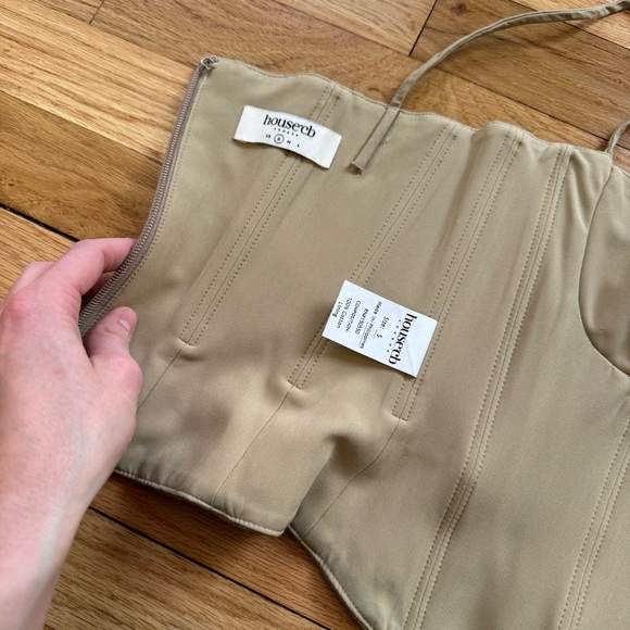 House Of CB Audette Structured Cotton Twill Corset Top - Picture 2 of 5